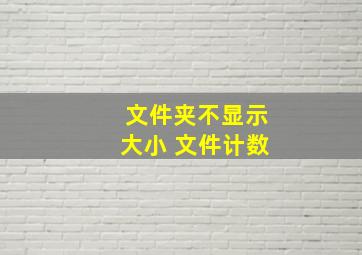 文件夹不显示大小 文件计数